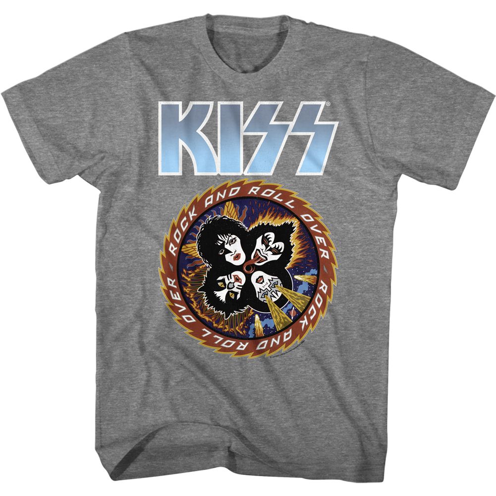 KISS-BIGBLUELOGO-GRAPHITE HEATHER ADULT S/S TSHIRT
