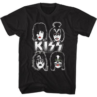 Thumbnail for KISS-BAND FACES-BLACK ADULT S/S TSHIRT