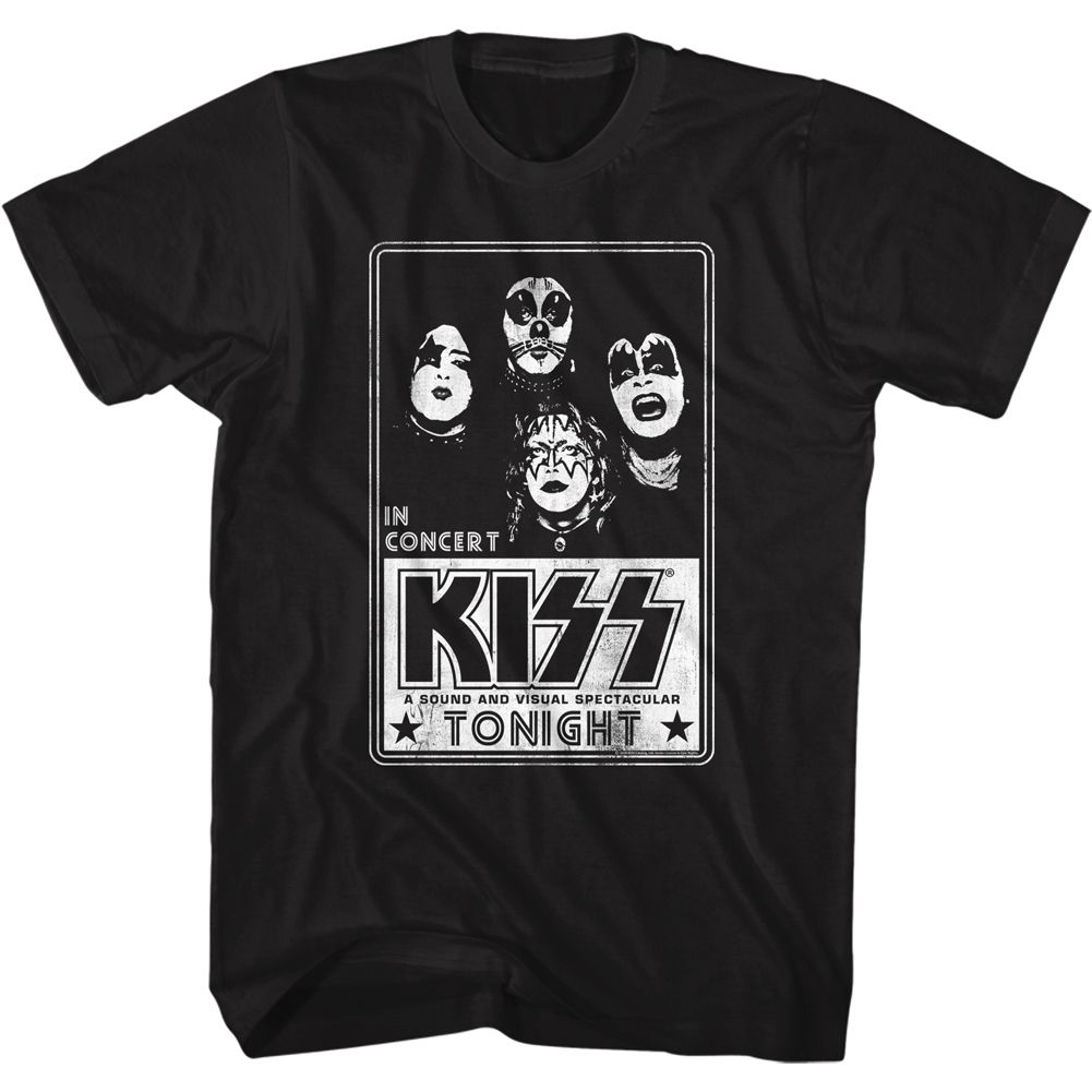 KISS-KISS TONIGHT-BLACK ADULT S/S TSHIRT