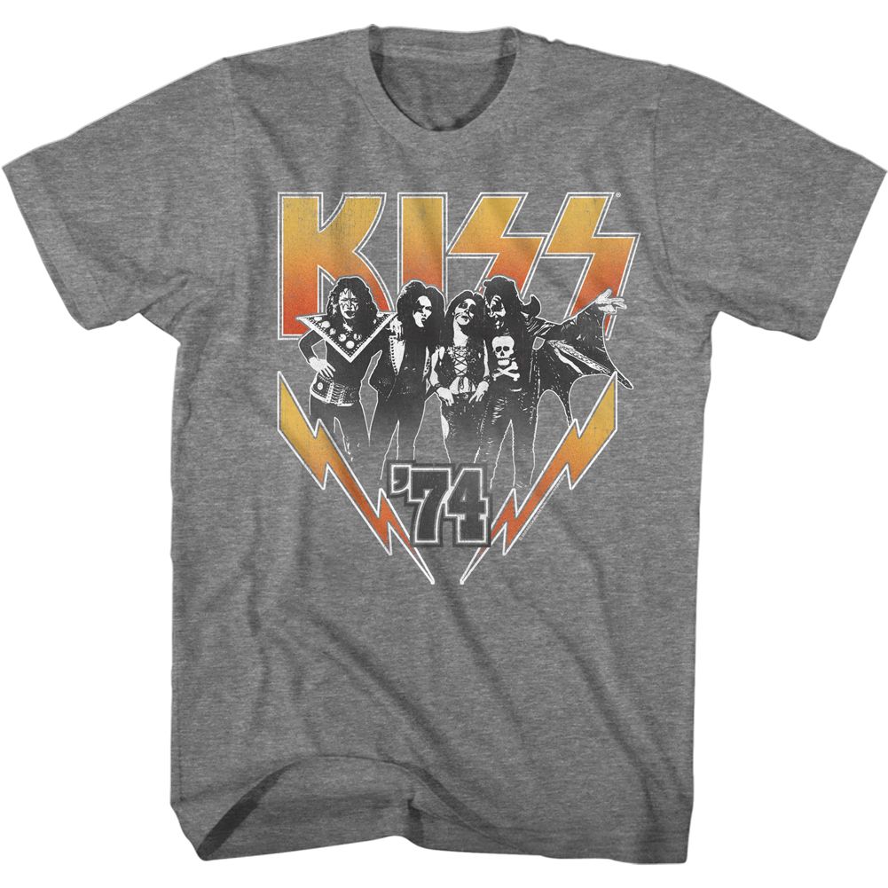 KISS-KISS74-GRAPHITE HEATHER ADULT S/S TSHIRT