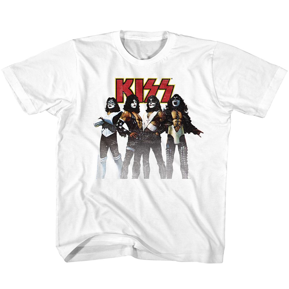 KISS-KISS BAND-WHITE YOUTH S/S TSHIRT