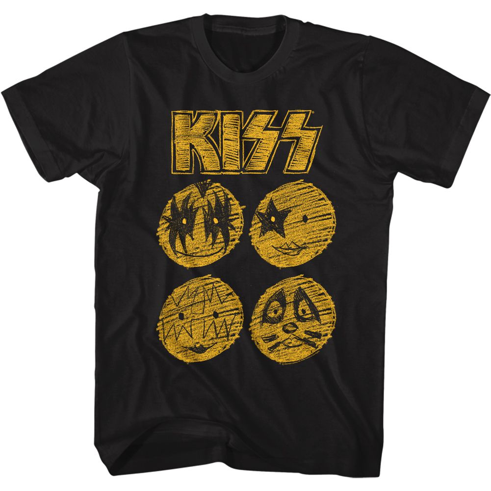 KISS-BAND SKETCH-BLACK ADULT S/S TSHIRT