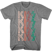 Thumbnail for KISS-WASHED OUT LOGO-GRAPHITE HEATHER ADULT S/S TSHIRT