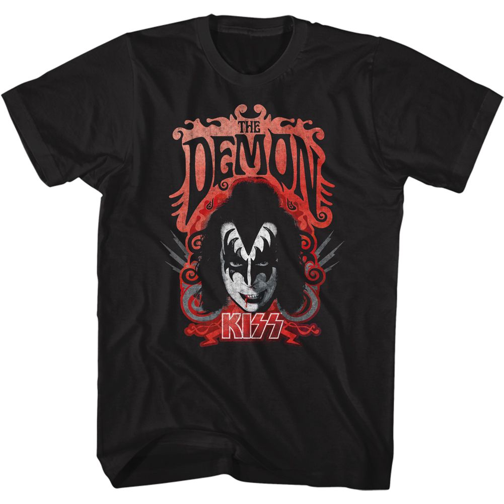 KISS-THE DEMON-BLACK ADULT S/S TSHIRT