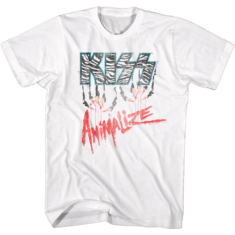 KISS-ANIMALIZE LOGO-WHITE ADULT S/S TSHIRT