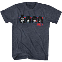 Thumbnail for KISS-KISS SQUARES-NAVY HEATHER ADULT S/S TSHIRT