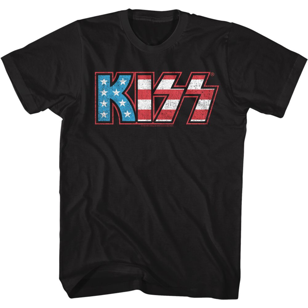 KISS-FLAG KISS-BLACK ADULT S/S TSHIRT