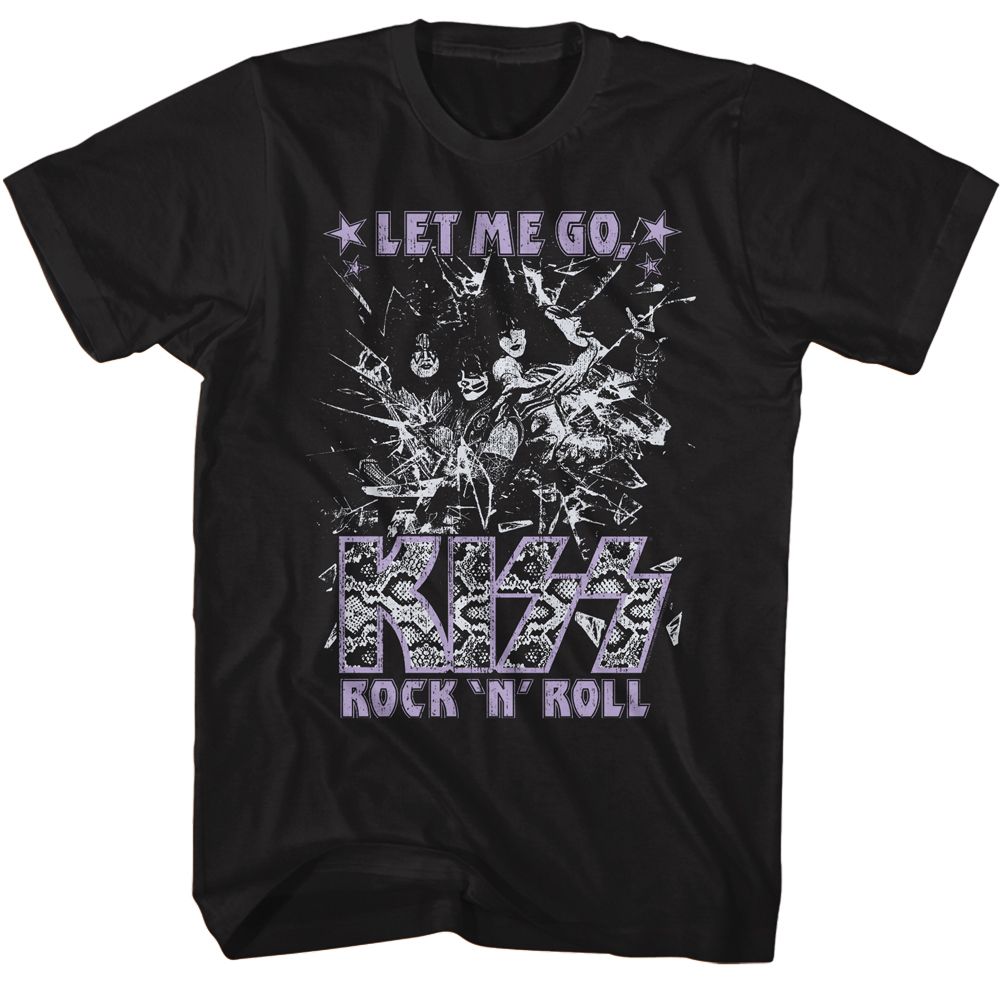 KISS-KISS GLASS BREAKING-BLACK ADULT S/S TSHIRT