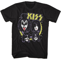 Thumbnail for KISS-KISS SPIKE CIRCLES-BLACK ADULT S/S TSHIRT