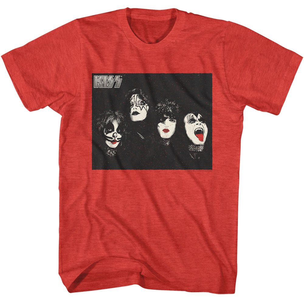 KISS-KISS HALFTONE PHOTO-RED HEATHER ADULT S/S TSHIRT