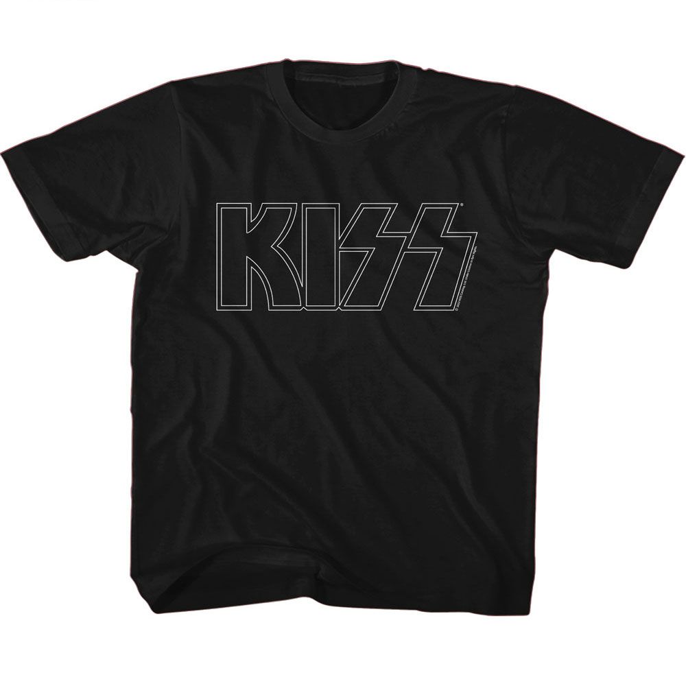 KISS-KISS OUTLINE-BLACK YOUTH S/S TSHIRT