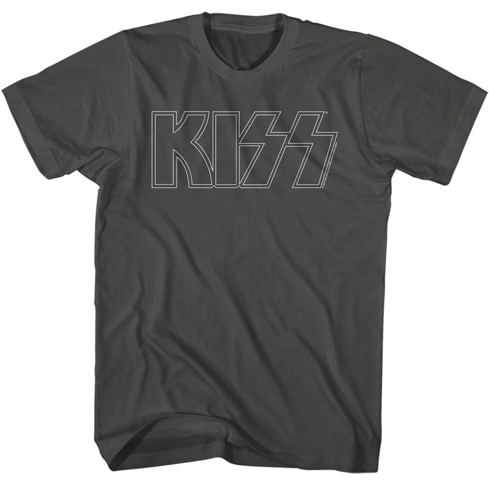 KISS-KISS OUTLINE-SMOKE ADULT S/S TSHIRT