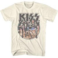 Thumbnail for KISS-KISS SPACE CIRCLE WITH SKELETON BAND-NATURAL ADULT S/S TSHIRT