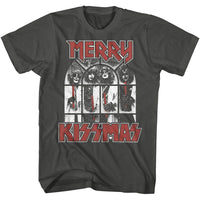 Thumbnail for KISS-KISS SNOWY KISSMAS-SMOKE ADULT S/S TSHIRT