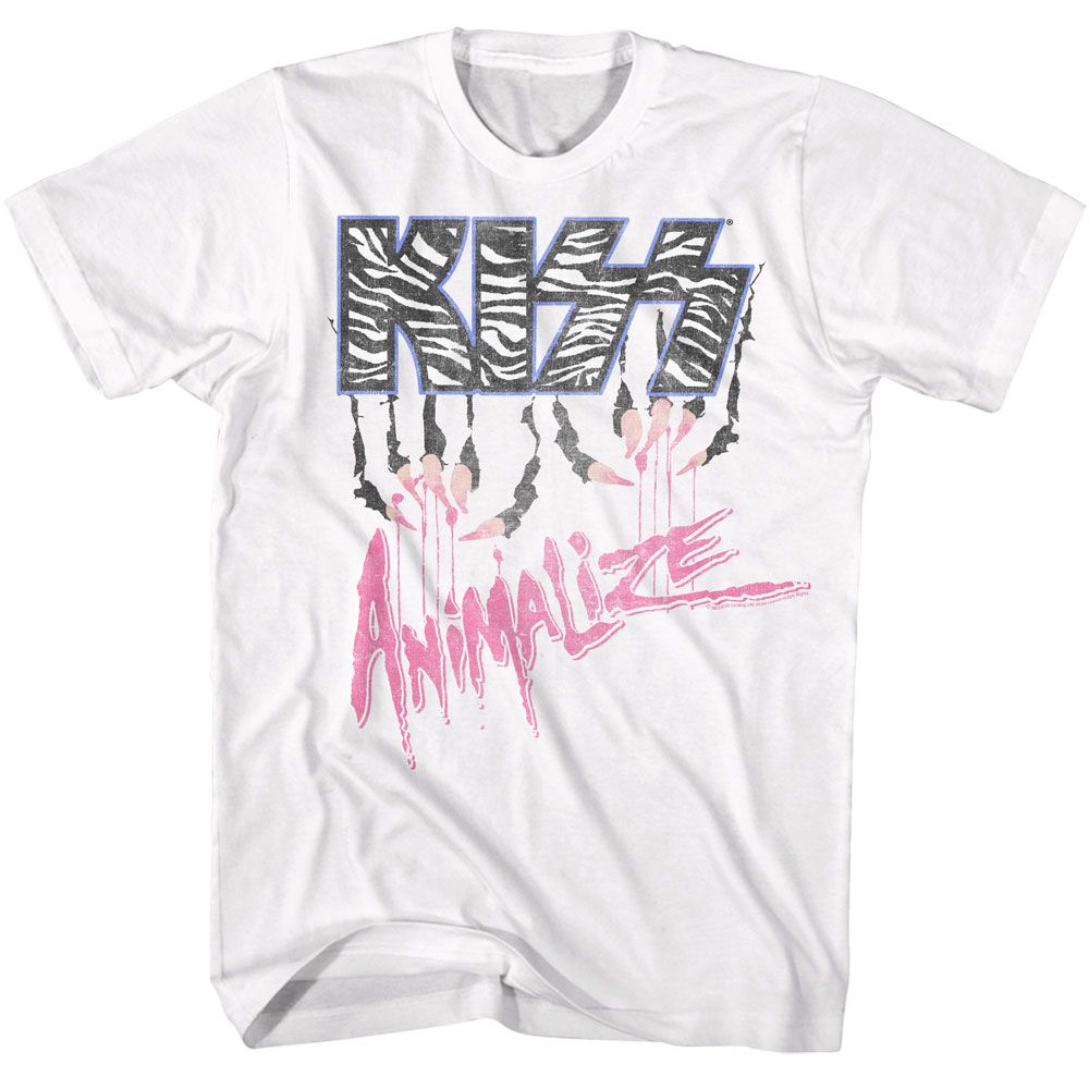 KISS-KISS ANIMALIZE-WHITE ADULT S/S TSHIRT