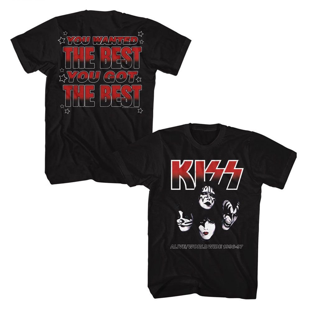 KISS-KISS YOU WANTED THE BEST-BLACK ADULT S/S TSHIRT