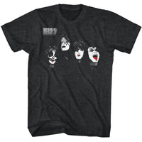 Thumbnail for KISS-KISS HEADS-BLACK HEATHER ADULT S/S TSHIRT