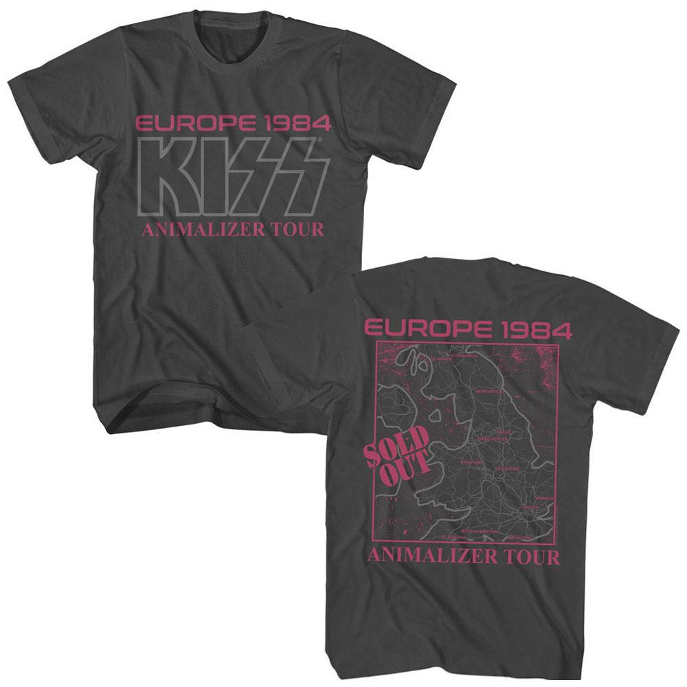 KISS-KISS EUROPE 1984-SMOKE ADULT S/S TSHIRT