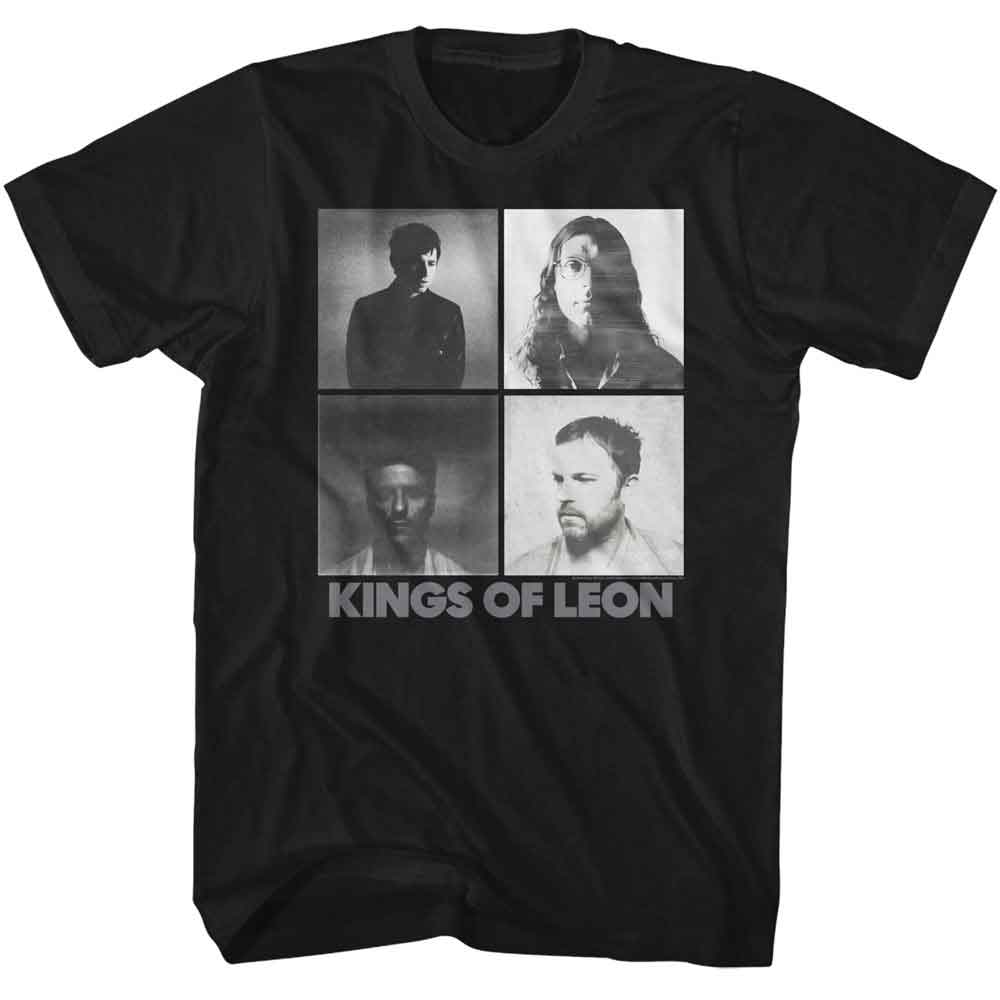 KINGS OF LEON-KINGS OF LEON FOGGY SQUARES-BLACK ADULT S/S TSHIRT