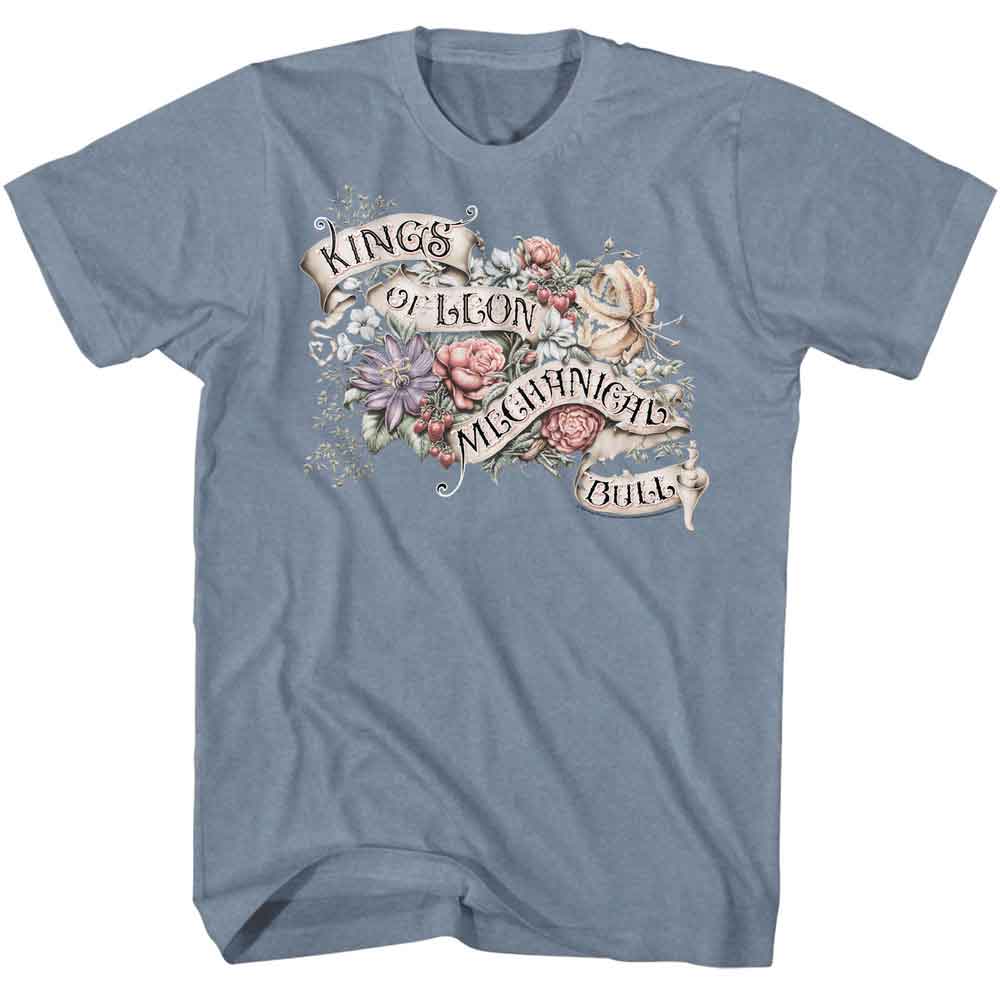 KINGS OF LEON-KINGS OF LEON MECHANICAL BULL-INDIGO HEATHER ADULT S/S TSHIRT