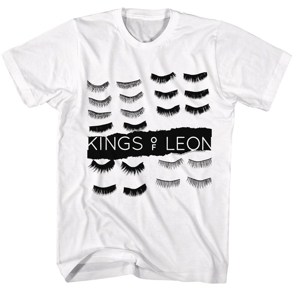 KINGS OF LEON-KINGS OF LEON EYE LASHES-WHITE ADULT S/S TSHIRT