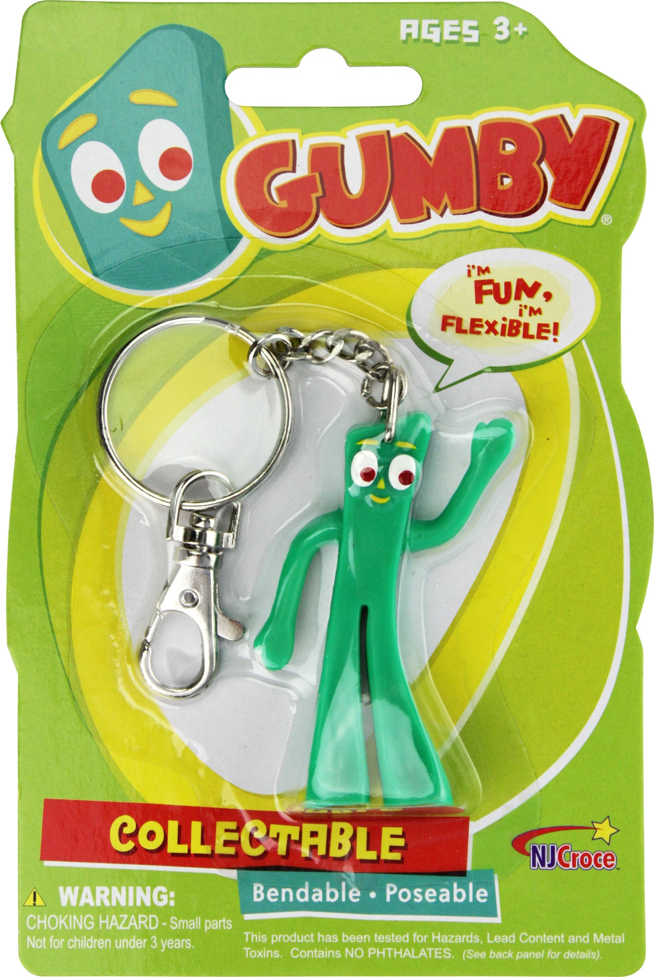 Gumby 3" Bendable Keychain