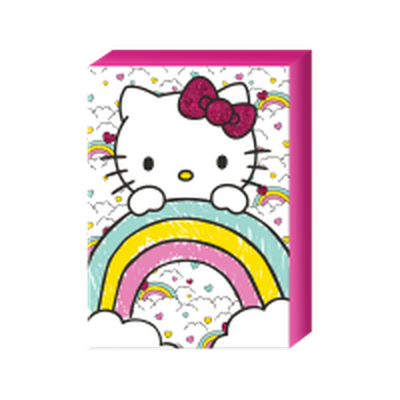 Hello Kitty Peek Clouds Glitter  5" x 7" x 1.5" Box Sign Wall Art – 16 pc ppk ($4.25 each)