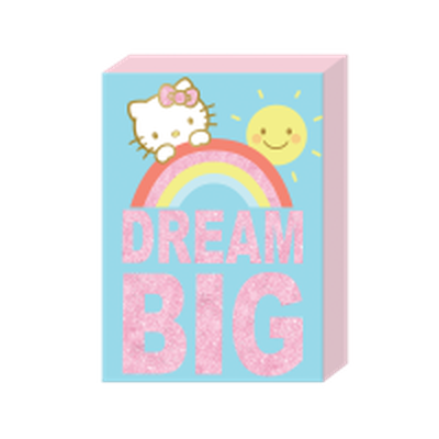 Hello Kitty Dream Big Glitter  5" x 7" x 1.5" Box Sign Wall Art – 16 pc ppk ($4.25 each)