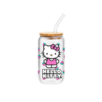 Thumbnail for Hello Kitty Strawberry Toss 16oz Glass Tumbler w Bamboo Lid and Glass Straw – 12 pc ppk ($6.00 each)