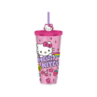 Thumbnail for Hello Kitty Rainbow Treats And Stars 24Oz Plastic Cold Cup W/ Lid And Topper Straw – 12 pc ppk ($6.50 each)