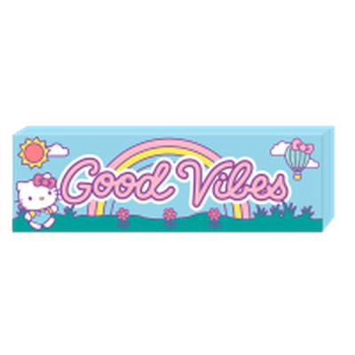 Hello Kitty Good Vibes  3.75" x 12" x 1.5" MDF Box Sign – 16 pc ppk ($5.00 each)