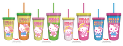 Hello Kitty Garden Doodle  24oz 4 pack Color Change Plastic Tumbler – 12 pc ppk ($8.00 each)