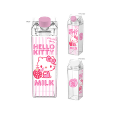 Hello Kitty Strawberry  16.2oz Plastic Milk Carton Bottle – 12 pc ppk ($5.50 each)