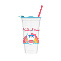 Thumbnail for Hello Kitty Rainbow Flowtie  32oz Plastic Tumbler with Lid and Straw – 12 pc ppk ($5.25 each)