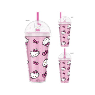 Hello Kitty Tossed Face Bows And Dots  24oz Dome Top Travel Tumbler – 12 pc ppk ($8.50 each)