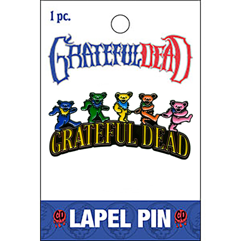 Grateful Dead Dancing Bear Logo 1.5" Lapel Pin - 3 pc prepack