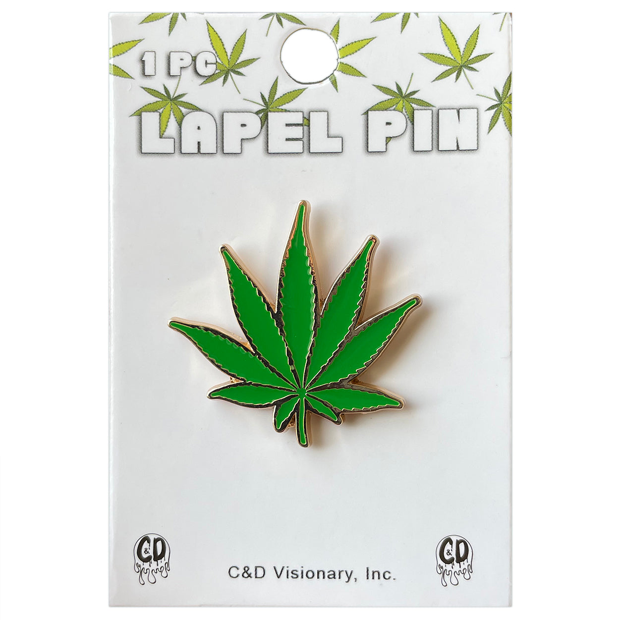Weed Leaf 1.25" Lapel Pin - 3 pc prepack
