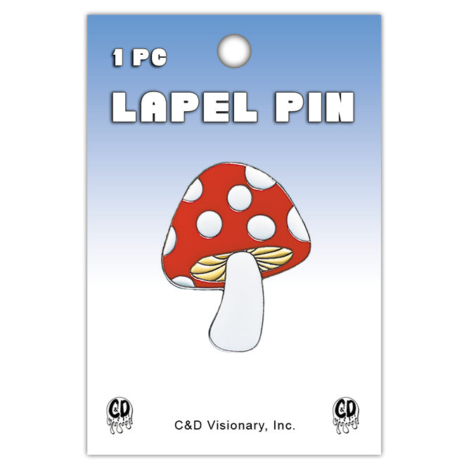 Red Mushroom 1.25" Lapel Pin - 3 pc prepack