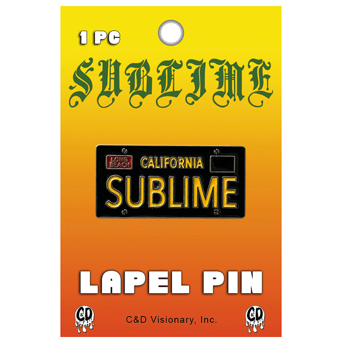 Sublime License Plate 1.25" Lapel Pin - 3 pc prepack