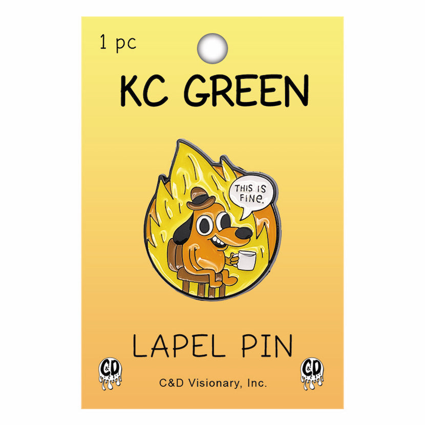 KC Green This Is Fine 1.25" Lapel Pin - 3 pc prepack