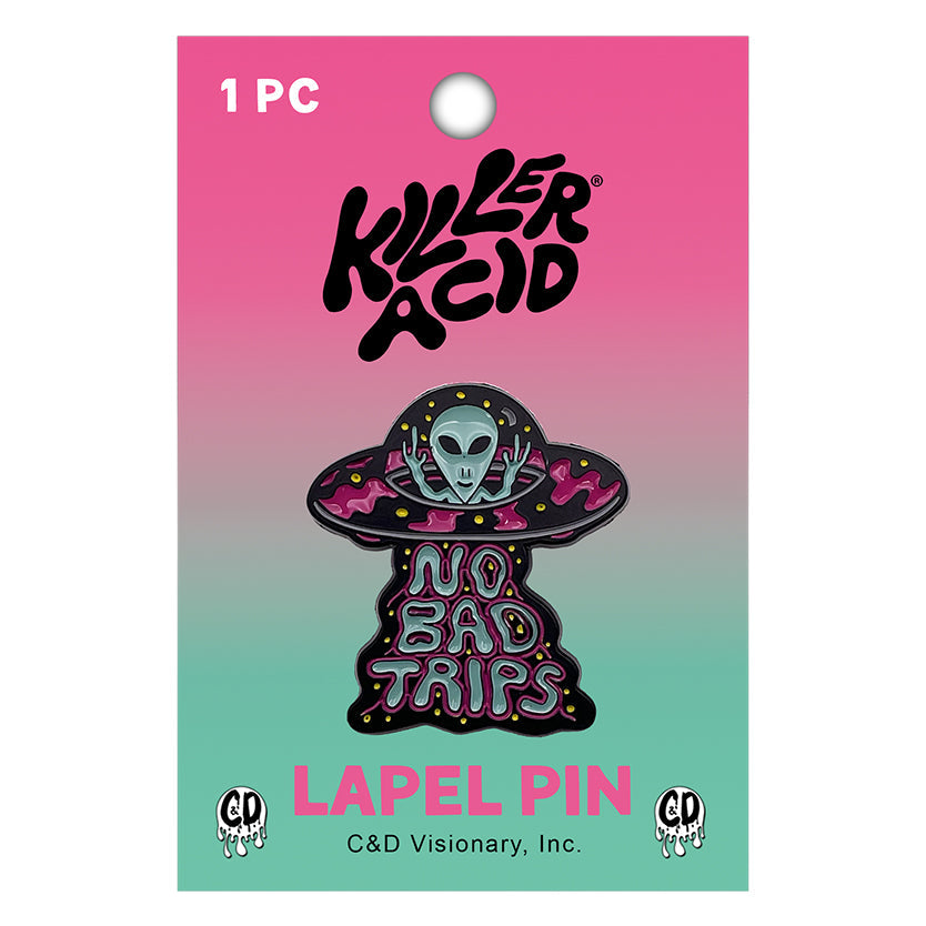 Killer Acid No Bad Trips 1.25" Lapel Pin  - 3 pc prepack