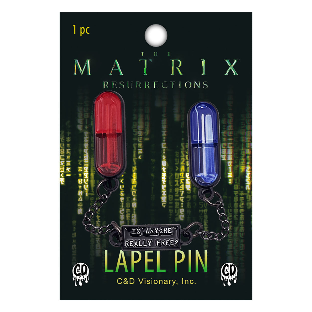 The Matrix Blue vs Red Pill Lapel Pin - 3 pc prepack