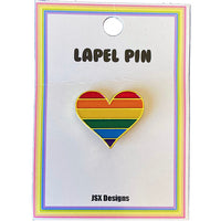 Thumbnail for LGBTQ+ Rainbow Heart Lapel Pin - 3 pc prepack