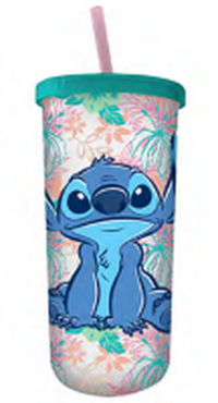 Thumbnail for Pixar Lilo and Stitch Tropical Pattern 20oz. Plastic Tall Cold Cup w/ Lid and Straw – 12 pc ppk ($5.25 each)