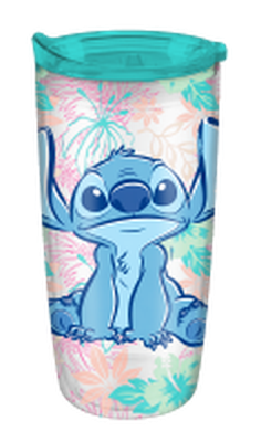 Pixar Lilo and Stitch Tropical Pattern  20oz Double Wall Travel Tumbler w/ Slide Close Lid – 12 pc ppk ($4.75 each)