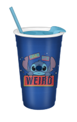 Lilo and Stitch Get Weird Face 32oz Plastic Tumbler with Lid and Straw – 12 pc ppk ($5.25 each)