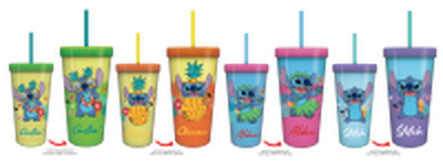 Lilo and Stitch Tropical Poses  24oz 4 pack Color Change Plastic Tumbler – 12 pc ppk ($8.00 each)