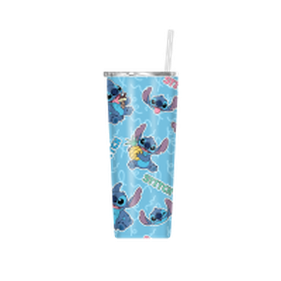 Lilo and Stitch Pastel Snack Toss  22oz Double Walled Stainless Steel Tumbler w Straw – 12 pc ppk ($12.50 each)