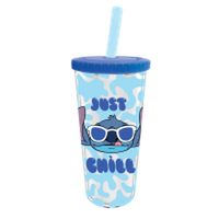 Thumbnail for Lilo and Stitch Just Chill  24oz Plastic Boba Tumbler w Lid and Straw – 12 pc ppk ($5.75 each)