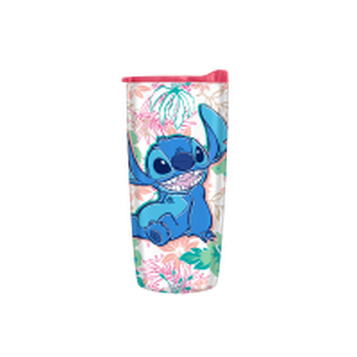 Lilo and Stitch Floral Pattern 20oz Double Wall Travel Tumbler w/ Slide Close Lid – 12 pc ppk ($4.75 each)